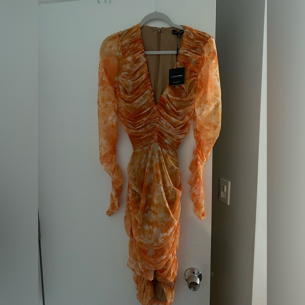 JLUX Label Orange Tie Dye Summer Lovers Dress - S - Picture 3 of 3